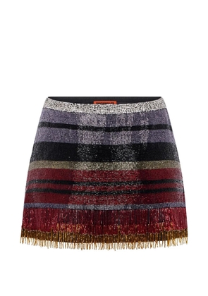 Simon Miller beaded striped mini skirt - Red