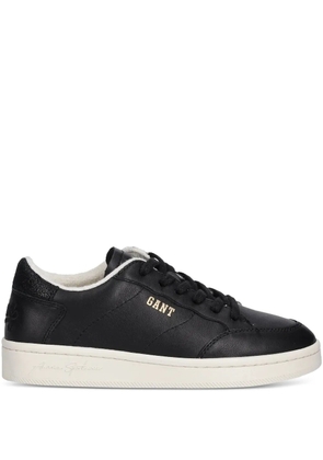 Gant leather glitter-panel sneakers - Black