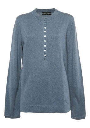 Dolce & Gabbana Pre-Owned button-front cotton top - Blue