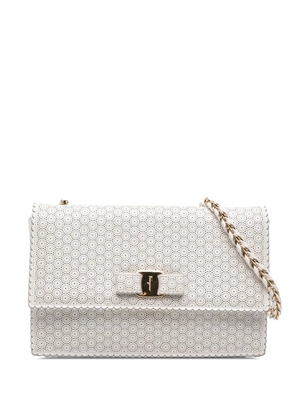 Ferragamo Pre-Owned 2000-2025 Medium Perforated Leather Vara Ginny crossbody bag - White