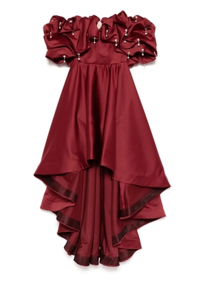AAVVA off-shoulder puffy gown - Red