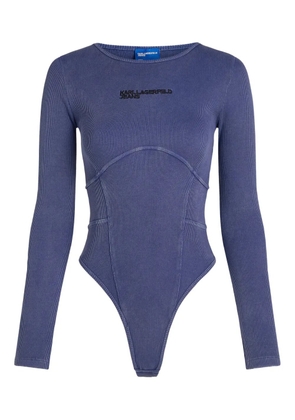 Karl Lagerfeld Jeans ribbed long-sleeve bodysuit - Blue