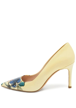 Miu Miu Pre-Owned floral-print pumps - Yellow