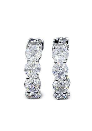 Jewels Aficionado 14K white gold huggie earrings - Silver