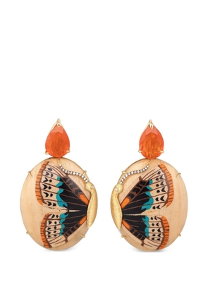 SILVIA FURMANOVICH diamond and fire-opal marquetry earrings - Gold
