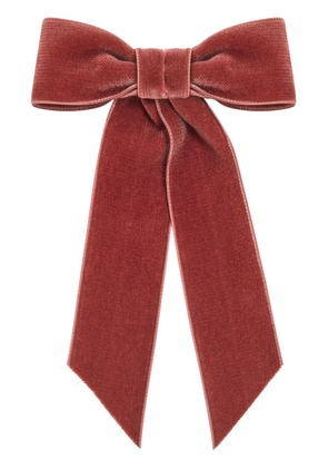 Jennifer Behr Wide Velvet bow barrette - Pink