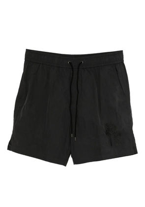 James Perse palm-embroidered deck shorts - Black