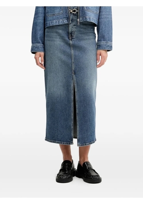 HUGO front-split denim midi skirt - Blue