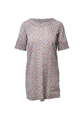A.P.C. floral-print crew neck dress - Blue