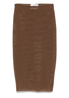 Atu Body Couture mesh-design midi skirt - Brown