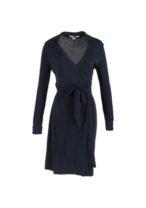 Diane Von Furstenberg Vintage long-sleeve wrap mini dress - Blue