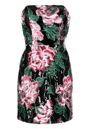 Marchesa Notte sequin-embellished strapless minidress - Black