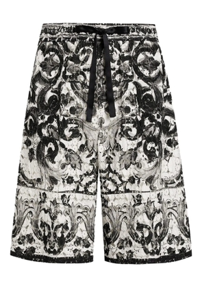 Dolce & Gabbana Majolica-print cotton shorts - Black
