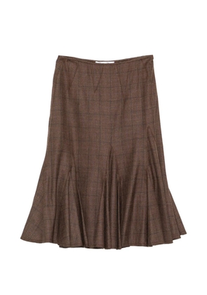 Christian Dior Pre-Owned check-pattern midi skirt - Brown