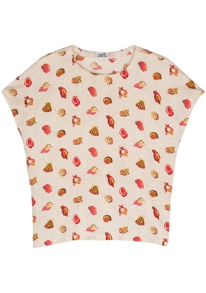 Hermès Pre-Owned 1970s shell-print top - Neutrals