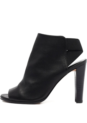 Stuart Weitzman peep-toe leather boots - Black
