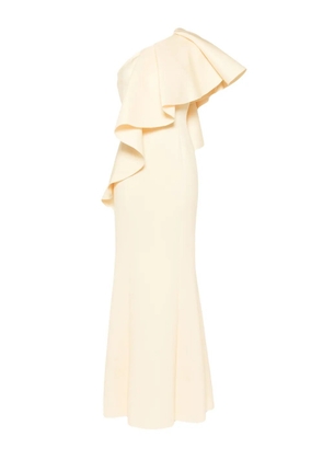 Saiid Kobeisy ruffled scuba dress - Yellow