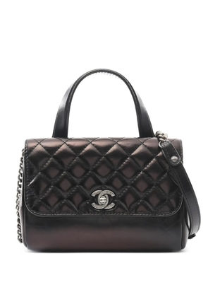 CHANEL Pre-Owned 2016-2017 diamond-quilted chain-strap tote bag - Black