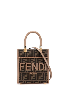 Fendi Pre-Owned 2010-2025 Mini Zucca Canvas Sunshine Shopper Tote satchel - Brown
