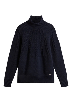 Woolrich cable-knit turtleneck jumper - Blue