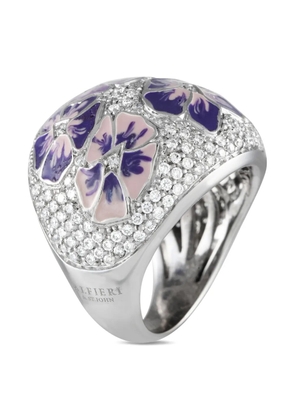 Alfieri pre-owned 18K white gold Flower diamond ring