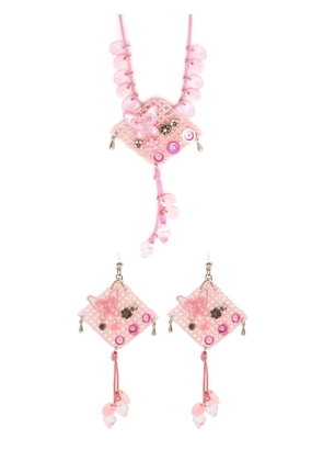 Amir Slama Bijoux bead-embellished pendant - Pink