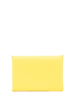 Hermès Pre-Owned 2022 Chevre Mysore Calvi Card Holder coin pouch - Yellow