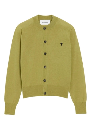 AMI Paris Ami De Coeur chest embroidery cardigan - Green