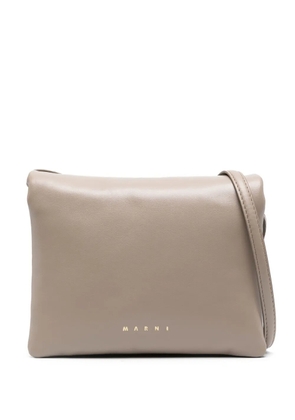 Marni Prisma leather clutch bag - Brown