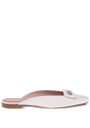 Alberta Ferretti embellished flat mules - White