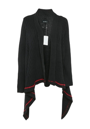 Zadig&Voltaire ribbed-knit asymmetrical cardigan - Black