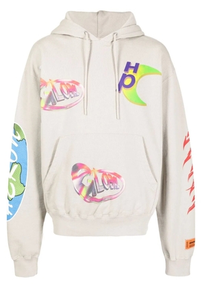 Heron Preston logo-print hoodie - Grey