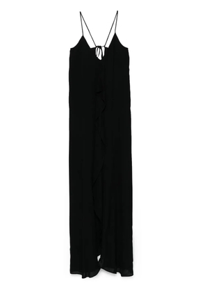 Jil Sander Pre-Owned ruffle-detail maxi dress - Black