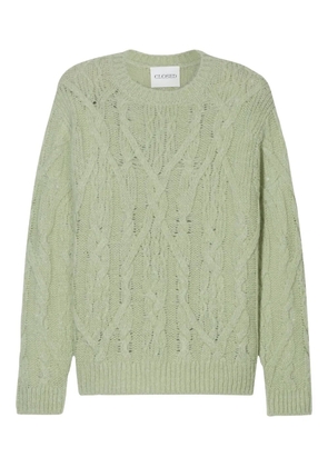 Closed cable-knit sweater - Green