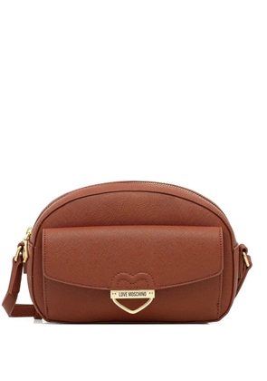 Love Moschino logo-plaque cross body bag - Brown