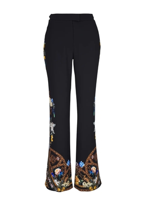 Camilla floral-print trousers - Black