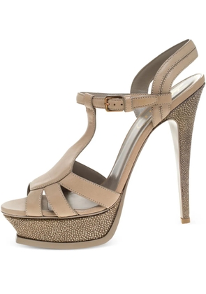 Saint Laurent Pre-Owned Leather Stingray Sandals - Neutrals