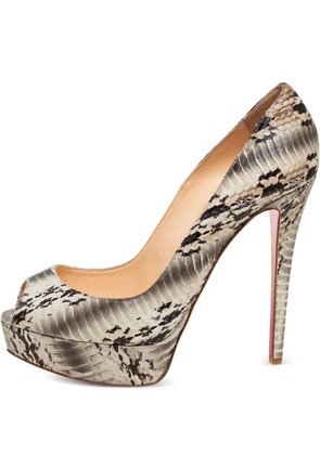 Christian Louboutin Pre-Owned 2024 snakeskin platform pumps - Neutrals