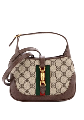 Balenciaga Pre-Owned x Gucci The Hacker Project Jackie 1961 Hobo BB Coated Canvas Mini shoulder bag - Brown