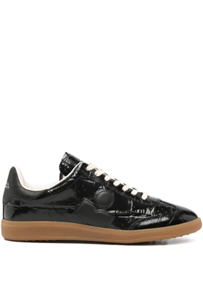 ISABEL MARANT Bryce crocodile-effect lace-up sneakers - Black