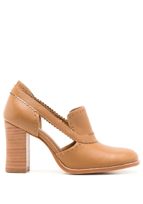Sarah Chofakian 75mm Georges leather pumps - Brown