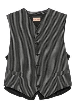 Romeo Gigli Pre-Owned 1990s striped-pattern vest - Black