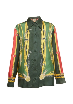 Gucci Pre-Owned silk printed shirt - Green