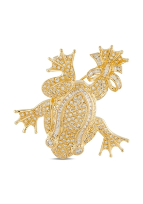 LB Exclusive 18K yellow gold diamond frog brooch