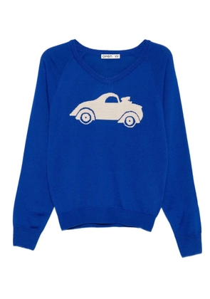 Open YY car graphic sweater - Blue