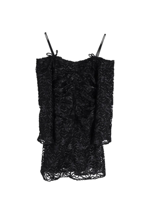 GANNI off-shoulder mini dress - Black