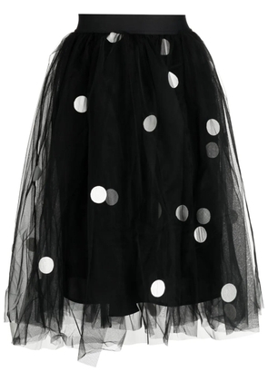 JNBY polka-dot A-line skirt - Black