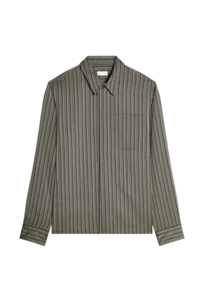 DRIES VAN NOTEN striped zip shirt - Grey