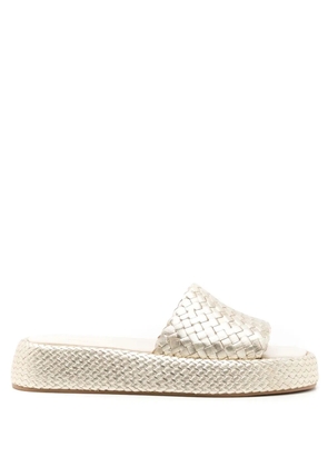 Sarah Chofakian braided-detail flatform sandals - Metallic