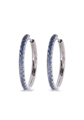Lisa Nik 18kt white gold ombre Sapphire hoop earrings - Silver